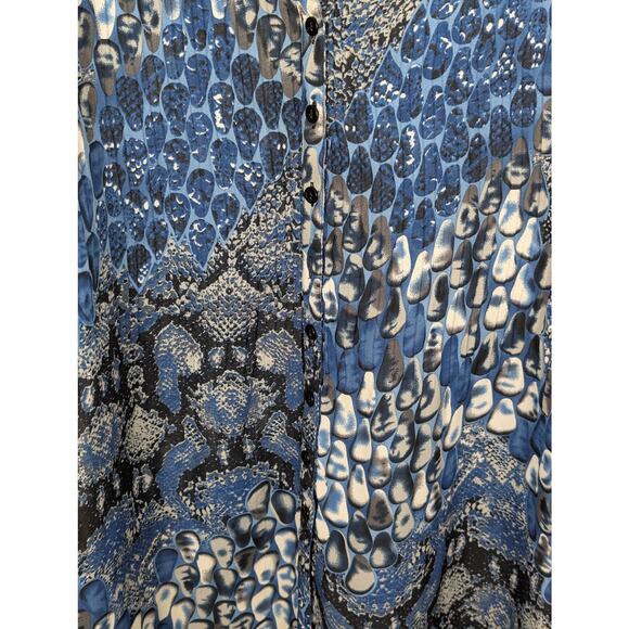 Jaipur womens blouse sz M Pleated in sections VGUC semi sheer Poly see measure - Picture 4 of 10